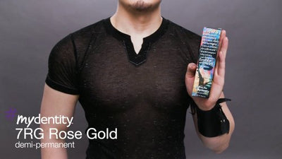 guy tang holding a demi-permanent hair color box